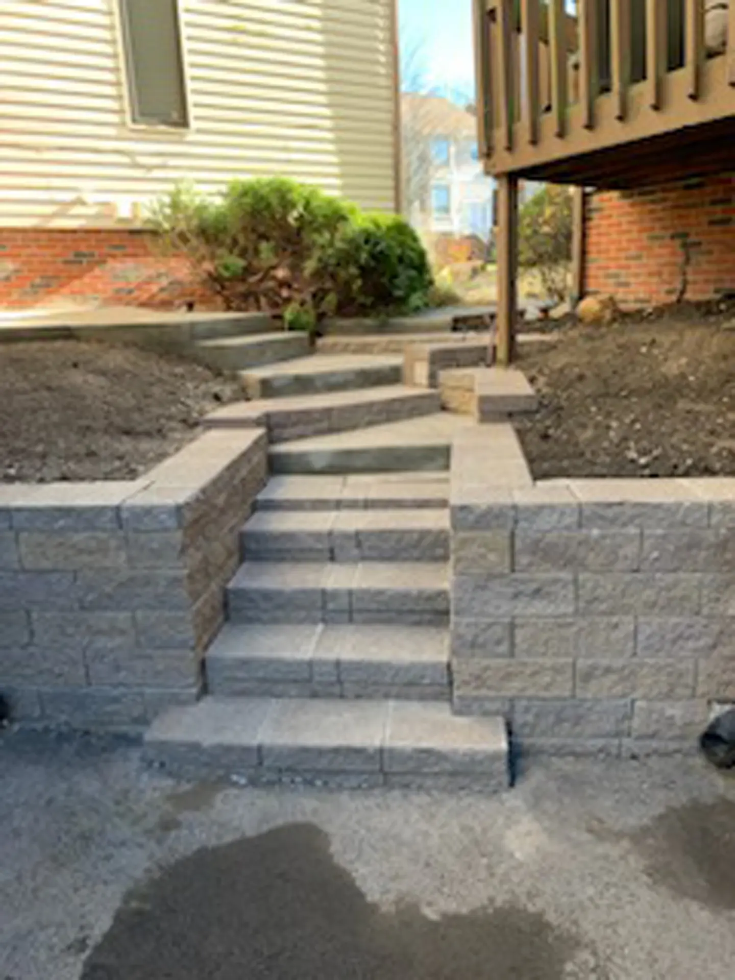 Tiered paver steps & landing