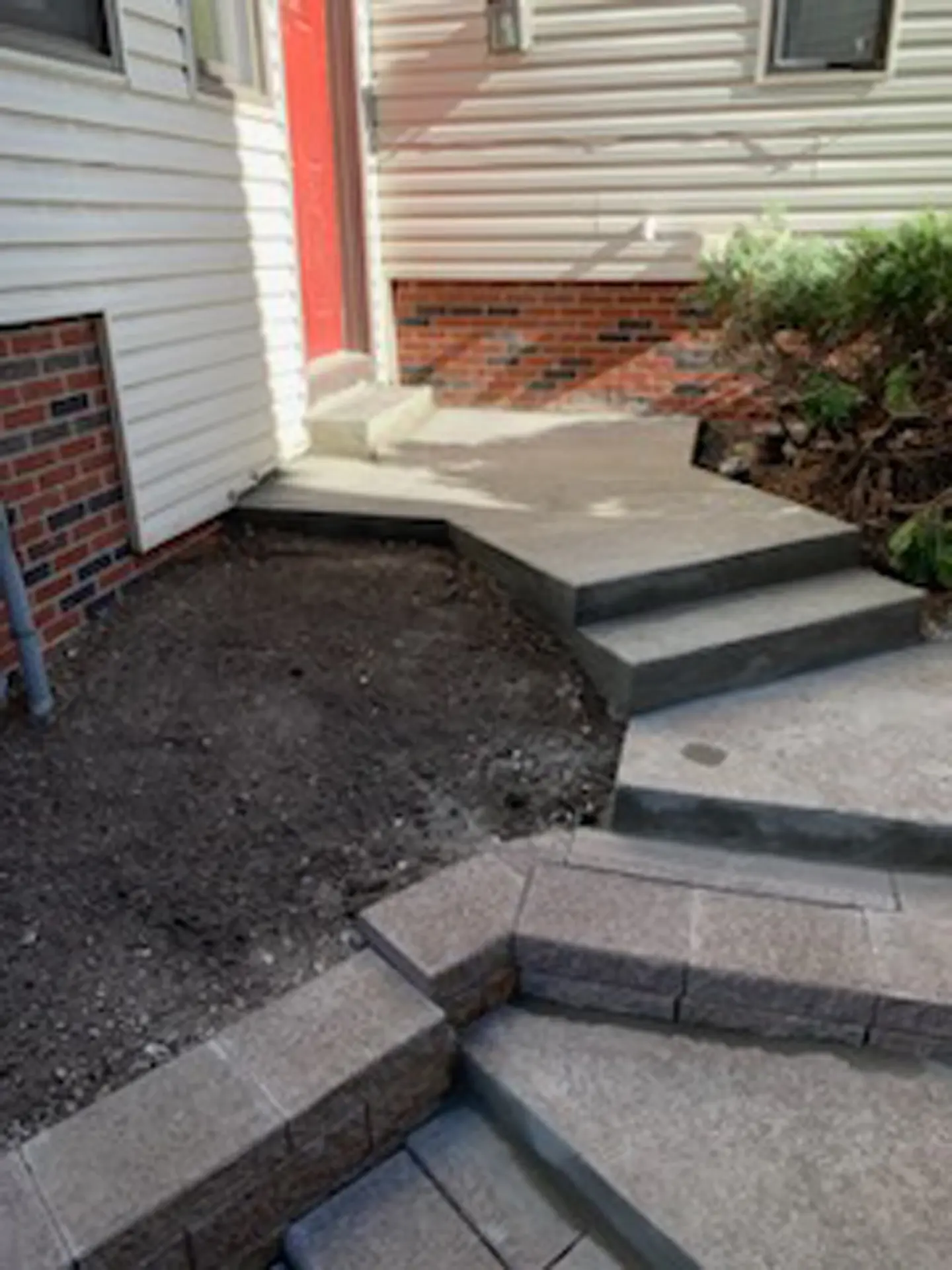 Concrete & paver entry steps